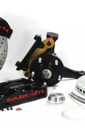 Bargain Brake System 13 Inch Front Track4 Black 70-81 GM F Body Modified Stock Spindles BAER Brakes