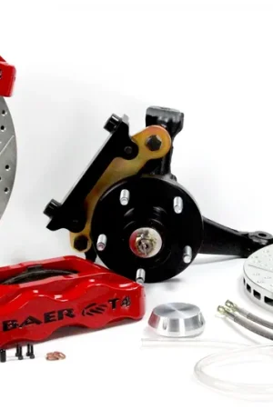 Bargain Brake System 13 Inch Front Track4 Red70-81 GM F Body Modified Drop Spindles BAER Brakes