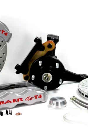 Best Choice Brake System 13 Inch Front Track4 Silver 70-81 GM F Body Modified Drop Spindles BAER Brakes