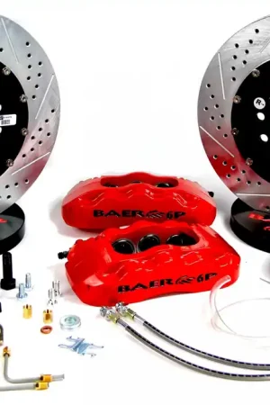 Bargain Brake System 14 Inch Front Pro+ Red 60-87 GM C 10 Truck CPP Drop Spindles 5 Lug BAER Brakes