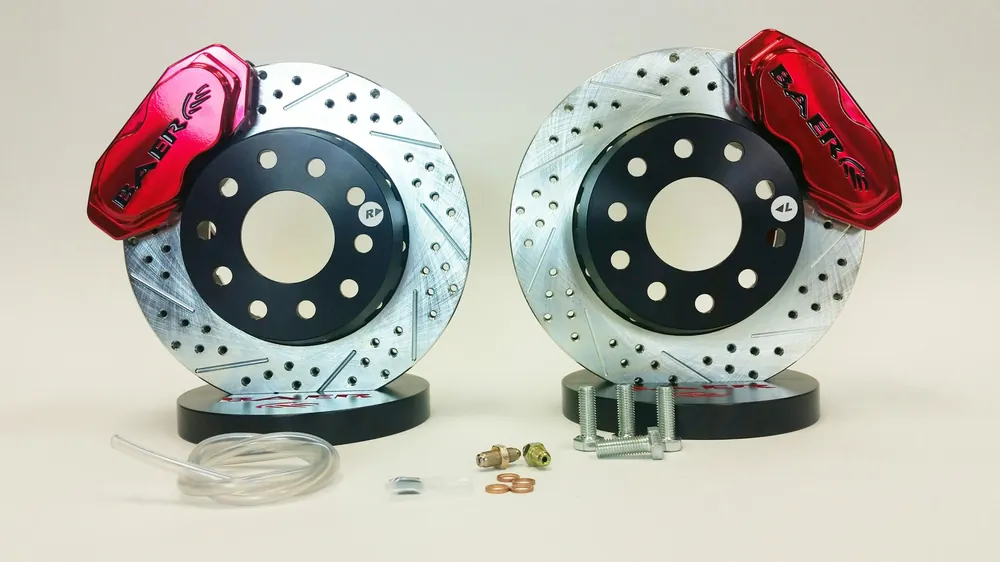 Brake System 11 Inch Front SS4+ Deep Stage Drag Race Fire Red TRZ Spindle Mount BAER Brakes Last Chance