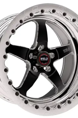 Wholesale WELD Racing Street and Strip 71MB7105B73G 17X10.5'' Blk S71 Med Pad 5X4.75'' Bolt Pattern 7.3'' Backspace - Pol SBL MT