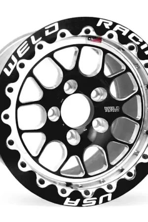 Wholesale WELD Racing Street and Strip 77LB515A75F 15X15.33'' Black S77 Low Pad 5X4.5'' Bolt Pattern 7.5'' Backspace - Blk SBL MT